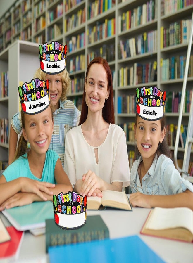JUESMOS First Day of School Crowns Decorations 24pcs Adjustable Kids First Day of School Paper Cap Headband Gifts for Kids Students Back to Schools Party Hats for 1st Day of Kindergarten Preschool - Image 3